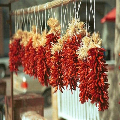 Luftgetrocknete rote Kugel Chilli dunkelrote Farbe mit Hut