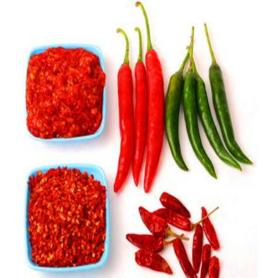 Zimmertemperatur Trocknete lange rote Chilis 100g mit Zutaten Chili