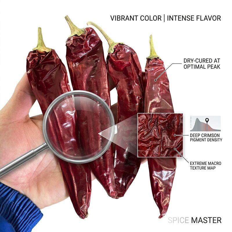 Ganz getrocknete rote Chili-Pfeffer natürliche getrocknete Exportqualität Chile Rojo 5-8cm 20000-50000SHU Großhandel mit Stamm